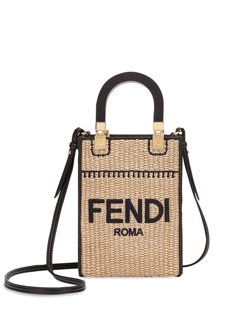 fendi mini straw bag|fendi shopping bag tote.